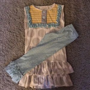 Persnickety ruffle tunic and ruffle pants